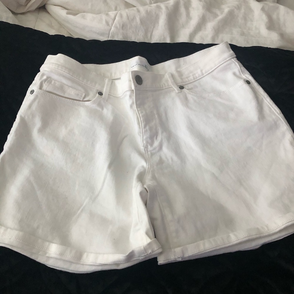 Loft white denim shorts